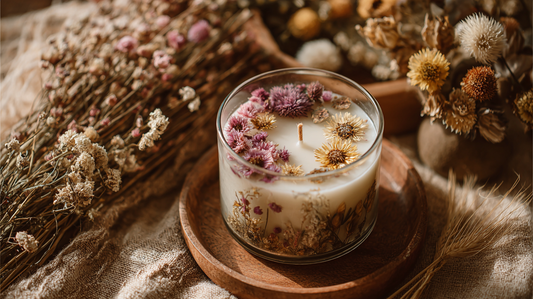 Fabriquer une bougie avec fleurs séchées